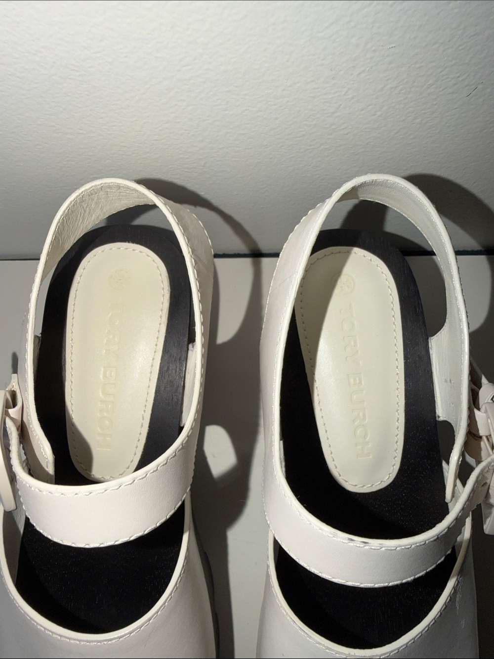 Tory Burch Runway Lug-sole Leather Clog Clogs. Cream Sz 9.5 - Picture 11 of 11